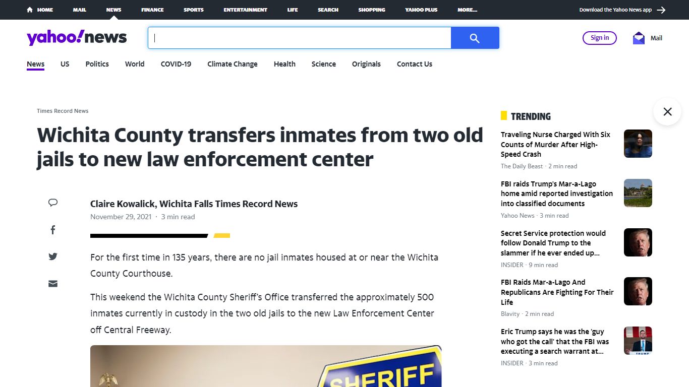 Wichita County transfers inmates from two old jails to new ...